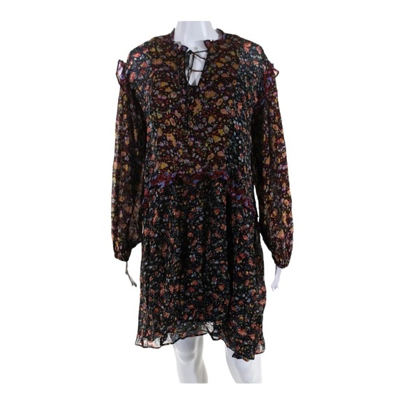 ANTHROPOLOGIE Helene Floral Long Sleeve Tunic Mini Dress XS NWT - Picture 12 of 15